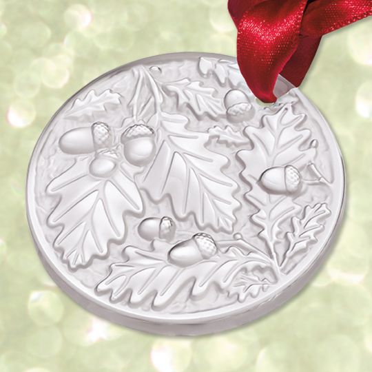 2016 Lalique Annual Chene Oak Clear Crystal Ornament Sterling 2016 Lalique Annual Chene Oak Clear Crystal Ornament - 2016 Lalique Annual Chene Oak Clear Crystal Ornament Sterling