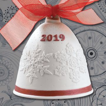 2019 Lladro Annual Re-Deco Red Bell Porcelain Ornament