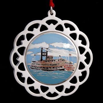 1981 Lunt Natchez River Boat Sterling & Enamel Ornament