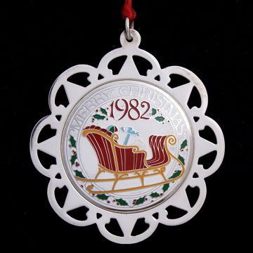 1982 Lunt Sleigh Sterling & Enamel Ornament image