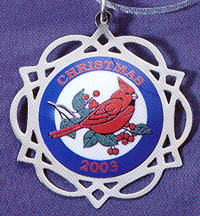 2003 Lunt Cardinal Sterling & Enamel Ornament image
