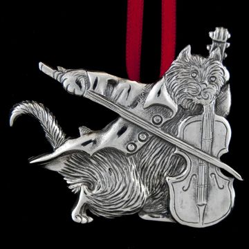 Hand & Hammer MFA Cat & Fiddle Silverplate Ornament