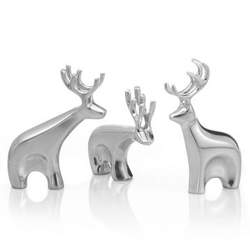 Nambe Mini Blitzen Reindeer Figurine Set image