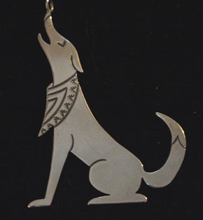Navajo Coyote Ornament Sterling image