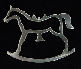 Paul March Rocking Horse Sterling Ornament image