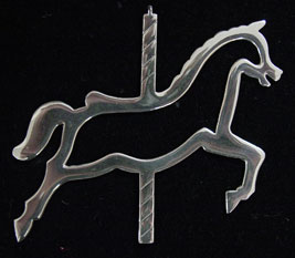Paul March Carousel Horse Sterling Ornament image