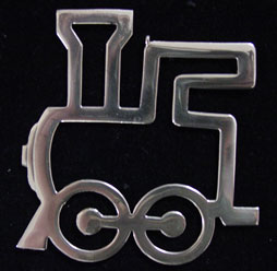 Paul March Train Sterling Ornament