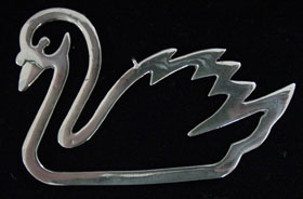 Paul March Swan Sterling Ornament