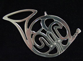 Paul March French Horn Sterling Ornament image