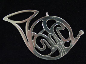 Paul March French Horn Sterling Ornament