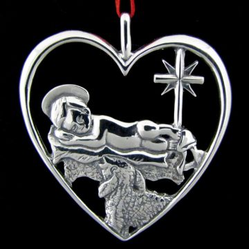 1993 Peggy Hart Heart of Christmas Sterling Ornament image