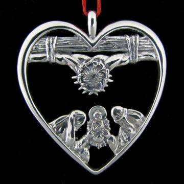 2001 Peggy Hart Heart of Christmas Sterling Ornament image