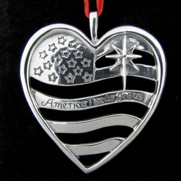 2002 Peggy Hart Heart of Christmas Sterling Ornament image