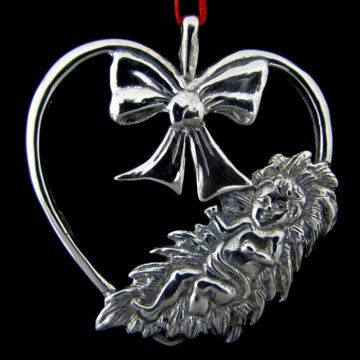 2009  Peggy Hart Heart  God's Present  Sterling Ornament image