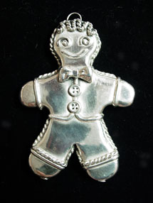 1998 Rebecca Dykstra Gingerbread Man Sterling Ornament image