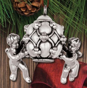 Rebecca Dykstra Cherubs with Globe Sterling Ornament image