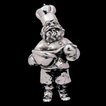 Rebecca Dykstra Chef Santa Sterling 3-D Ornament image