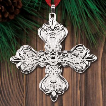 2019 Reed & Barton Christmas Cross 49th Sterling Ornament image