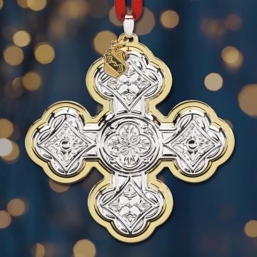 2020 Reed & Barton Christmas Cross 50th Sterling Ornament image