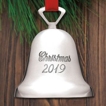2019 Reed & Barton Silverplate Dated Bell 329/3 Ornament image
