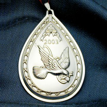 2003 Reed & Barton Waterford Doves Sterling Ornament