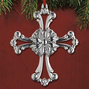 2015 Reed & Barton Francis 1st Pierced Cross 4th Edition Sterling Ornament image