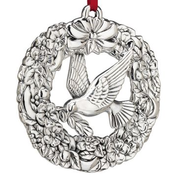 2010 Reed & Barton Williamsburg Wreath with Dove Sterling Ornament