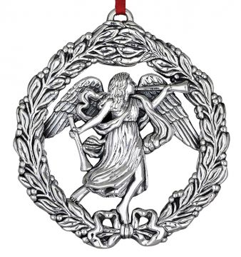 2012 Reed & Barton Williamsburg Angel in Wreath 6th Sterling Ornament image