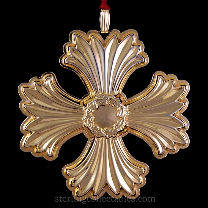 Cross Graphics Reed Sterling Collectables: 1996 Reed & Barton Gold Cross Sterling Ornament
