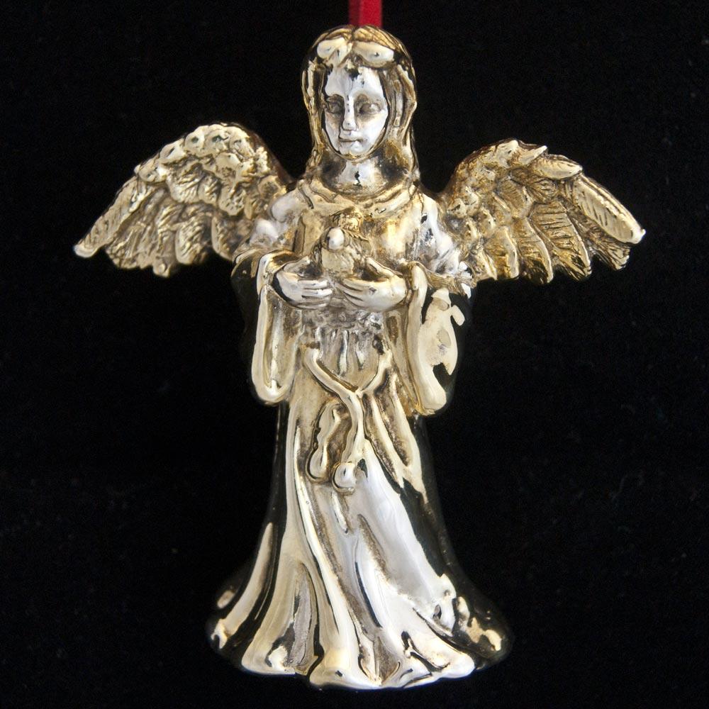 Sterling Collectables: Sam Philipe Angel with Dove Sterling Ornament