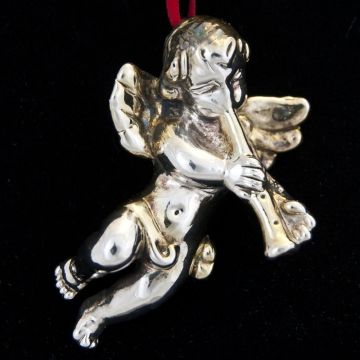 Sam Philipe Cherub with Trumpet Sterling Ornament