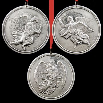 Sculpture Workshop Millennium Angels Set Sterling Ornaments image