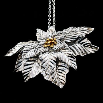 1997 Susan Gorman Poinsettia Sterling Ornament