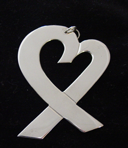 Tiffany Ribbon Heart Sterling Ornament image