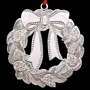 1996 Tiffany Wreath Sterling Ornament image
