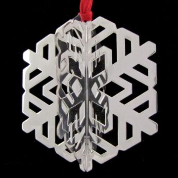 1999 Tiffany 3-D Snowflake Sterling Ornament image