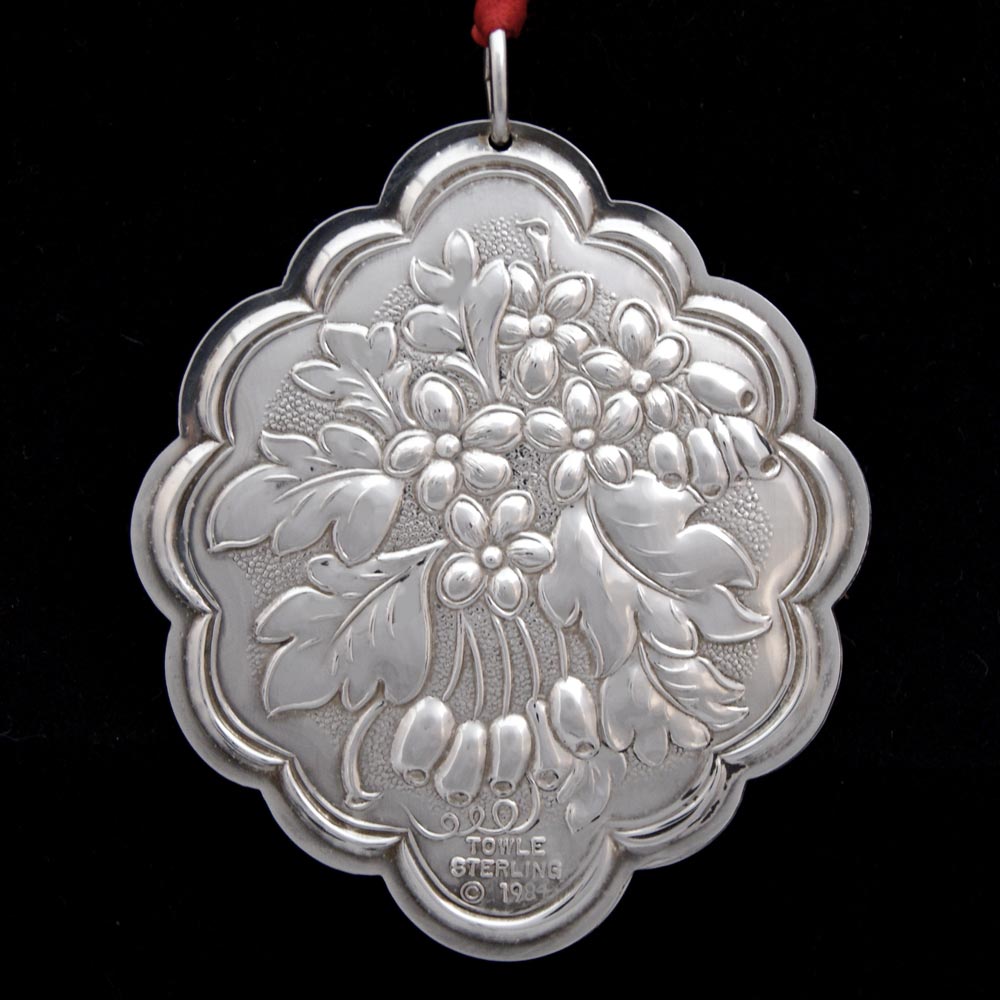 1984 Towle Floral Medallion Hawthorne Sterling Ornament