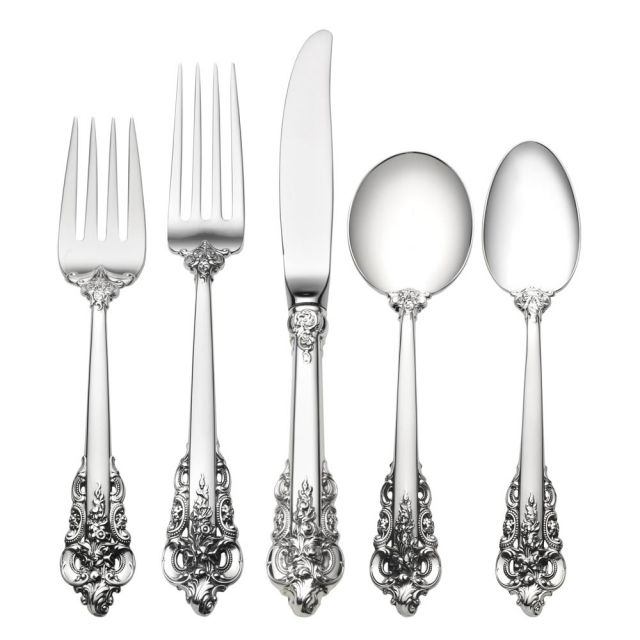 Wallace "Grande Baroque" Sterling Silver Flatware and Utensils in Chest
