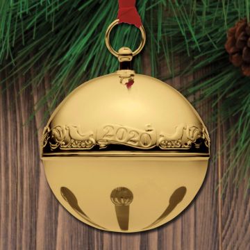 Engraved Christmas 2019-6th Annual Edition Hippopotamus COABALLA Bell Ornaments for Christmas Tree Silver Bell Ornament with Red Tie Hanging Ribbon