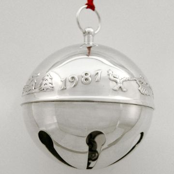 1987 Wallace Sleigh Bell Silverplate Ornament image