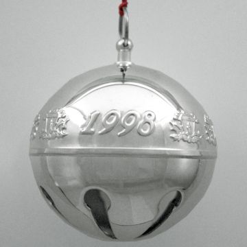 1998 Wallace Sleigh Bell Silverplate Ornament image