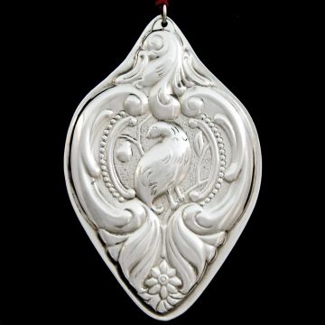 1988 Wallace 12 Day Partridge Sterling Ornament image