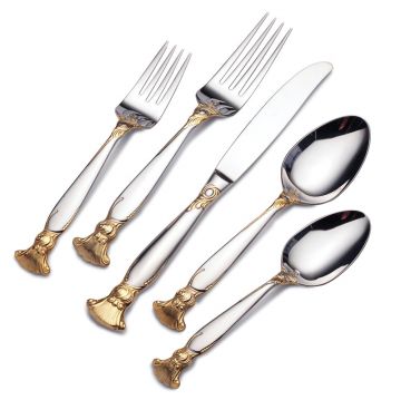 Wallace Salacia Gold Accent 20 Piece Stainless Flatware Set image