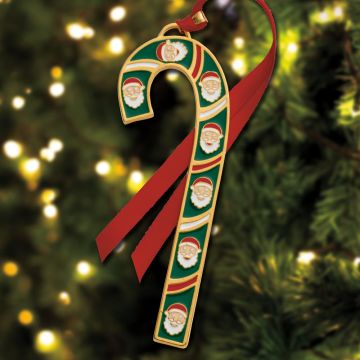 2019 Wallace Candy Cane 39th Edition Goldplate & Enamel Ornament